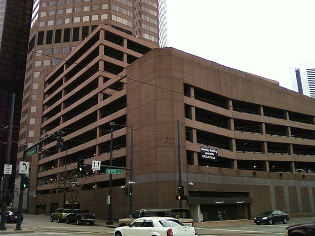 Parking garage at Qwest Tower, 1801 California Street, Denver, Colorado.